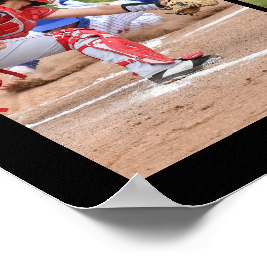 Baseball Senior Graduation 5 Photo Collage ポスター (角)