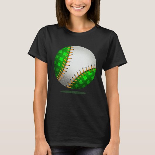 Baseball Shamrock Retro St Patricks Day Irish Spor Tシャツ (正面)