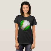 Baseball Shamrock Retro St Patricks Day Irish Spor Tシャツ (正面フル)