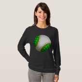 Baseball Shamrock Retro St Patricks Day Irish Spor Tシャツ (正面フル)