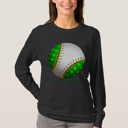 Baseball Shamrock Retro St Patricks Day Irish Spor Tシャツ (正面)