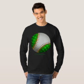 Baseball Shamrock Retro St Patricks Day Irish Spor Tシャツ (正面フル)