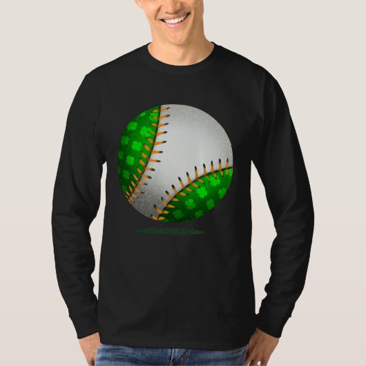 Baseball Shamrock Retro St Patricks Day Irish Spor Tシャツ (正面)