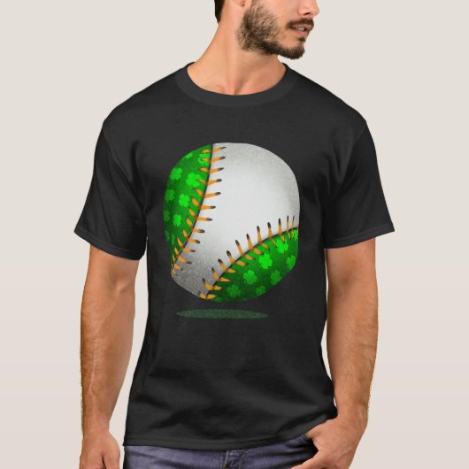 Baseball Shamrock Retro St Patricks Day Irish Spor Tシャツ (正面)