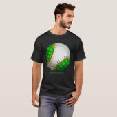 Baseball Shamrock Retro St Patricks Day Irish Spor Tシャツ (正面フル)