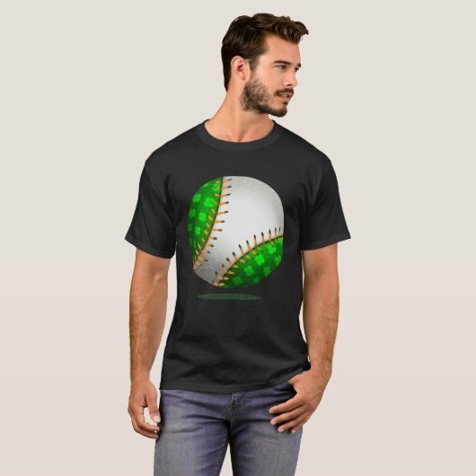 Baseball Shamrock Retro St Patricks Day Irish Spor Tシャツ (正面フル)