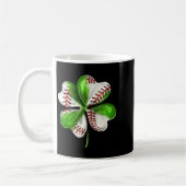 Baseball Shamrock St Patrick's Day Clover With Bas コーヒーマグカップ (左)