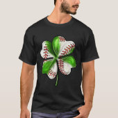 Baseball Shamrock St Patrick's Day Clover With Bas Tシャツ (正面)