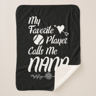Baseball Shirt My Favorite Player Call me nana シェルパブランケット
