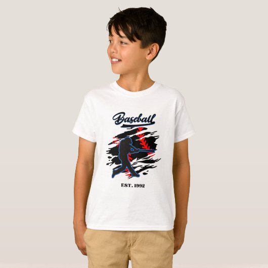 Baseball Silhouette Graphic Design – EST. 1992  Tシャツ (正面フル)