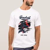 Baseball Silhouette Graphic Design – EST. 1992  Tシャツ (正面)
