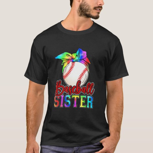 Baseball Sister Leopard Heart Mothers Day Girls Wo Tシャツ (正面)