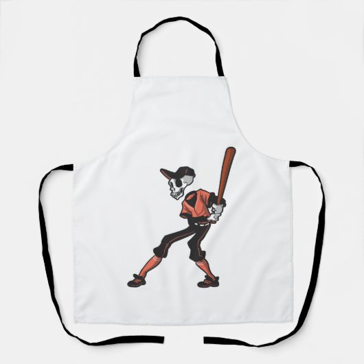 baseball skeleton design for baseball players エプロン (正面)
