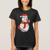 Baseball Snowman Christmas Game Day  For Baseball Tシャツ (正面)