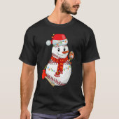 Baseball Snowman Christmas Game Day  For Baseball Tシャツ (正面)