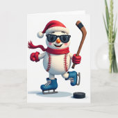 Baseball Snowman Greeting Card カード (正面)