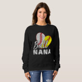 Baseball Softball Ball Heart Nana Mother s Day スウェットシャツ (正面フル)