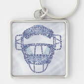 Baseball Softball Catchers Mask Calligram キーホルダー (正面)