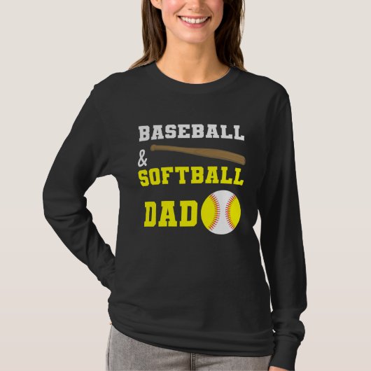 Baseball & Softball Dad Fathers day for dads Tシャツ (正面)