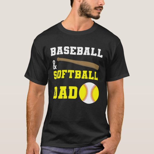 Baseball & Softball Dad Fathers day for dads Tシャツ (正面)