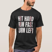 Baseball Softball Player Hit Hard Run Fast Turn Le Tシャツ (正面)