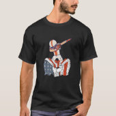 Baseball Softball Player with American Flag Premiu Tシャツ (正面)