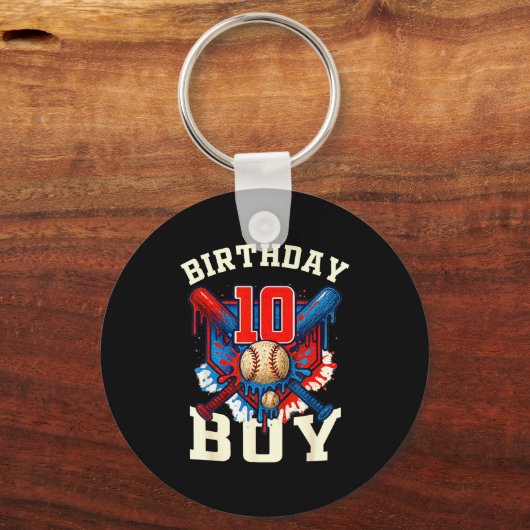 Baseball Splash Drip 10th Birthday Srts Lover Boy キーホルダー (正面)
