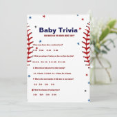 Baseball sport Baby trivia Baby shower game Card 招待状 (スタンド正面)