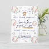 Baseball Sport Boy 1st Birthday 招待状 (スタンド正面)
