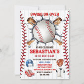Baseball Sport Party Boy Birthday Invitation 招待状 (正面)