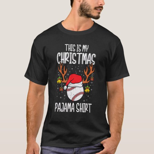 Baseball  Sport Xmas This Is My Christmas Pajama Tシャツ (正面)