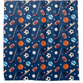 Baseball sports Pattern  シャワーカーテン (正面)