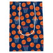 Baseball sports Pattern ミディアムペーパーバッグ (裏面)