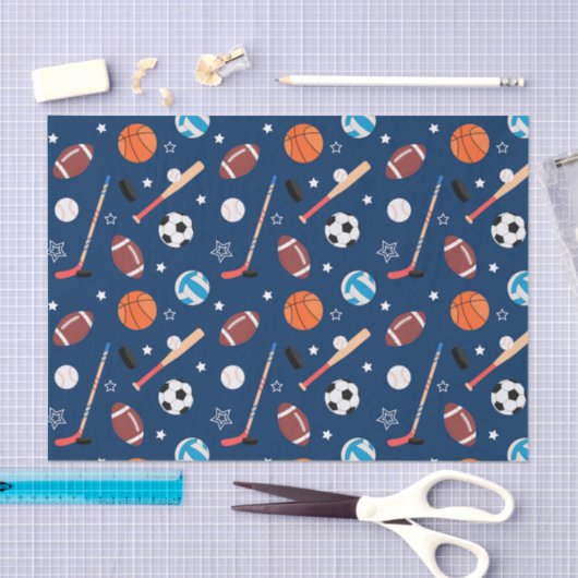 Baseball sports Pattern  薄葉紙 (クラフト)