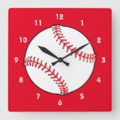 Baseball Square Wall Clock スクエア壁時計 (正面)