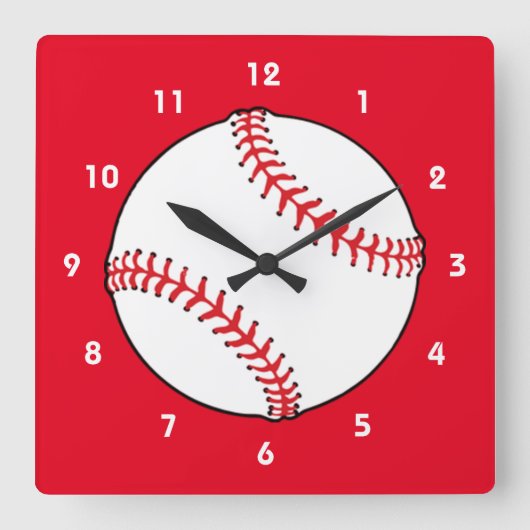Baseball Square Wall Clock スクエア壁時計 (正面)