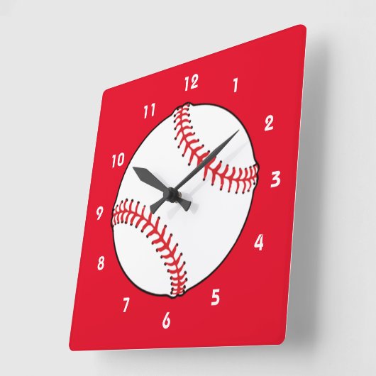 Baseball Square Wall Clock スクエア壁時計 (傾斜)