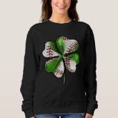Baseball St Patrick s Day Four Leaf C Irish Men Bo スウェットシャツ (正面)