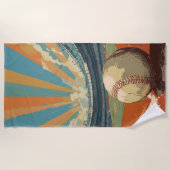 Baseball Stadium Retro ビーチタオル (正面)