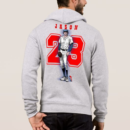 Baseball Stars & Stripes | Men Full-zip パーカ (裏面)