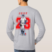 Baseball Stars & Stripes | Men Long Sleeve Tシャツ (裏面)