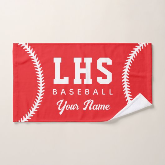 Baseball Stitches Custom Sport Towel Team Initials ハンドタオル (ハンドタオル)