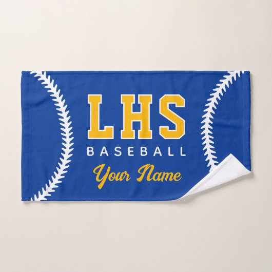 Baseball Stitches Custom Sport Towel Team Initials ハンドタオル (ハンドタオル)