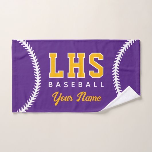 Baseball Stitches Custom Sport Towel Team Initials ハンドタオル (ハンドタオル)