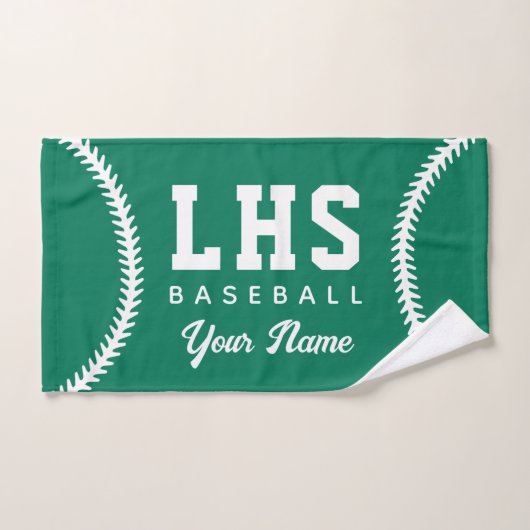 Baseball Stitches Custom Sport Towel Team Initials ハンドタオル (ハンドタオル)