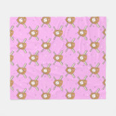 Baseball Symbols - Seamless Pattern on Pink フリースブランケット (正面(横))