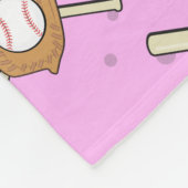 Baseball Symbols - Seamless Pattern on Pink フリースブランケット (角)