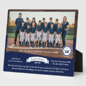 Baseball Team Photo Roster Player Number & Name フォトプラーク (側面)