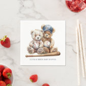 Baseball Teddy Bears Twins Baby Shower スタンダードカクテルナプキン (インサイチュ)