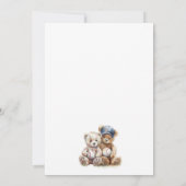 Baseball Teddy Bears Twins Baby Shower 招待状 (裏面)